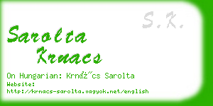 sarolta krnacs business card